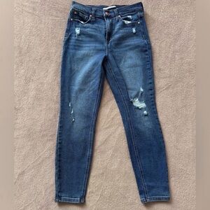 Celebrity Pink Dark Blue Distressed Skinny Jeans